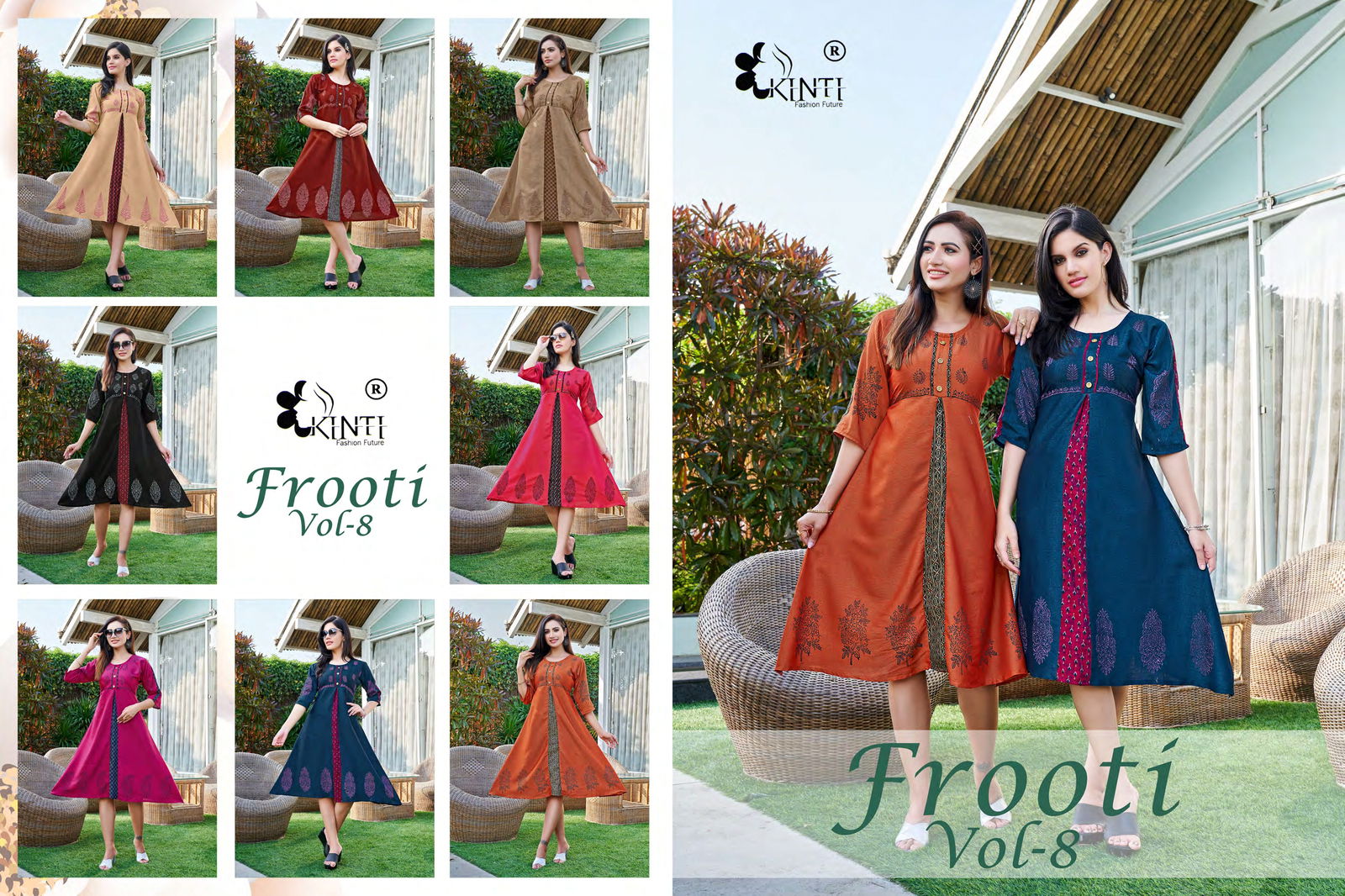 Kinti Frooti Block Wholesale Designer Printed Kurtis Catalog